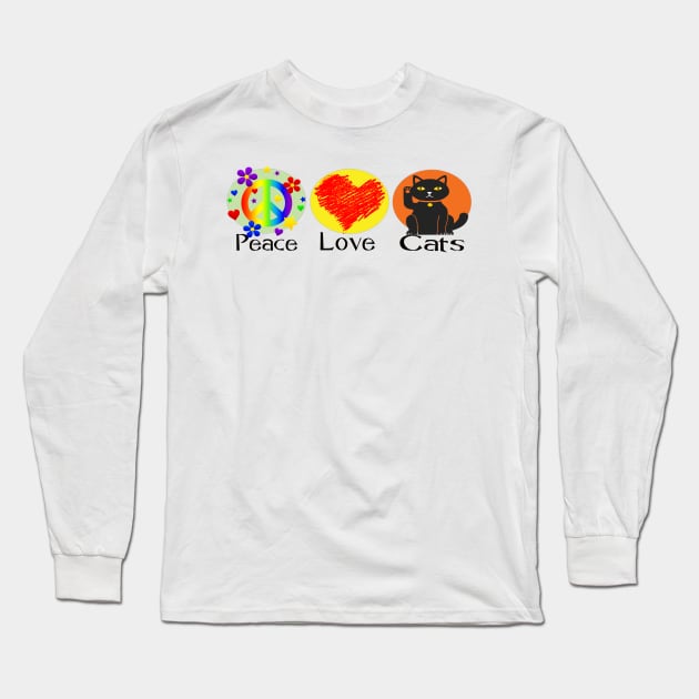 Peace, Love. Cats Long Sleeve T-Shirt by MGphotoart